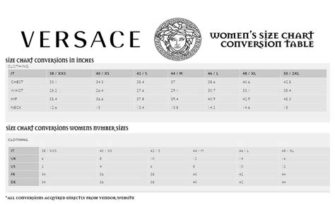 mens versace collection business fit size chart|Versace jeans size guide men.